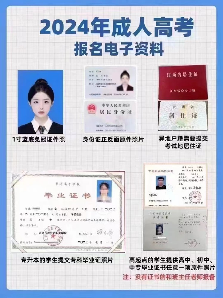 成人高考报名条件和报名所需要的资料